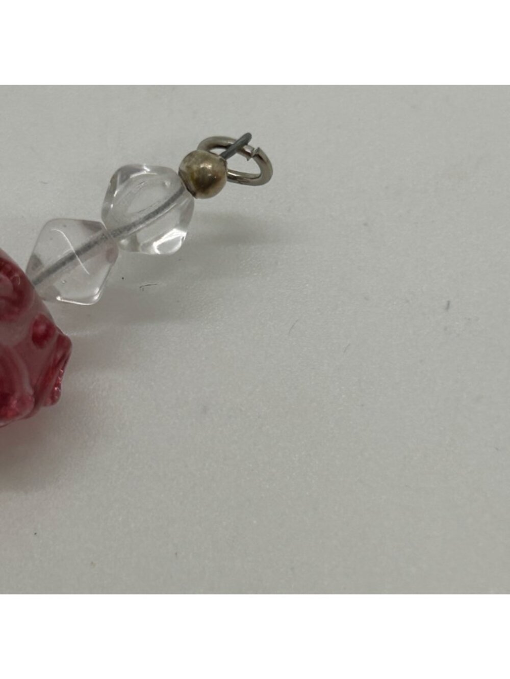 Floral Lampwork Bracelet Glass Bead Bracelet Pink White Pearl Crystal Artisan - Picture 8 of 10